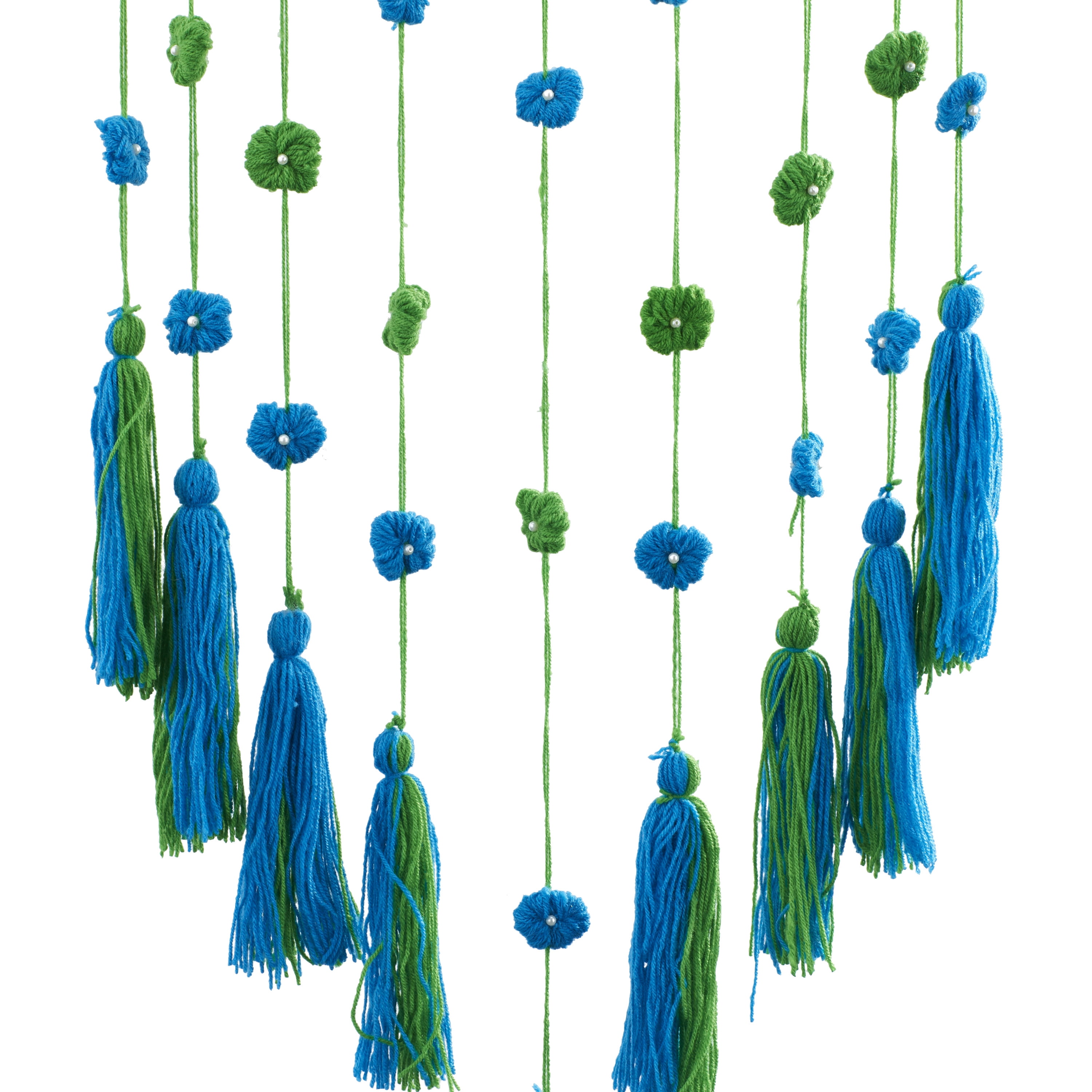 DecMode 13"W, 47"H Metal Bohemian Wall Decor, Blue, 1-Piece