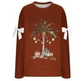 thumbnail image 5 of HUAXUN-Women's Christmas Gift Box & Ornament Tree Print Sweatshirt - Casual Loose Fit Hoodless Pullover with Festive Design for Holiday Comfort Wear(Brick Red,L), 5 of 5