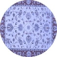 thumbnail image 1 of Ahgly Company Machine Washable Indoor Round Abstract Blue Modern Area Rugs, 8' Round, 1 of 4