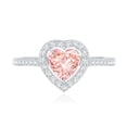 thumbnail image 4 of Rosec Jewels IGI Certified 1 Carat Lab Grown Pink Diamond Heart Engagement Ring - Fancy Pink Color - VS1 Clarity - Romantic Gift For Her, 10K White Gold, US 3.50, 4 of 8