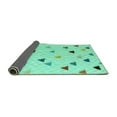 thumbnail image 2 of Ahgly Company Indoor Square Solid Turquoise Blue Modern Area Rugs, 8' Square, 2 of 4