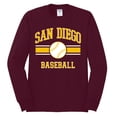 thumbnail image 2 of Wild Bobby City of San Diego Baseball Fantasy Fan Sports Men's Long Sleeve T-Shirt, Maroon, Large, 2 of 6