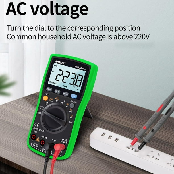 AN870 Digital Multimeter 19999 True RMS AC/DC Voltage Volt Ampere Ohmic ...