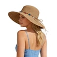 thumbnail image 2 of Straw Bucket Hats for Women Summer Wide Brim Beach Sun Hat Fisherman Hat with Bow Tie, 2 of 8
