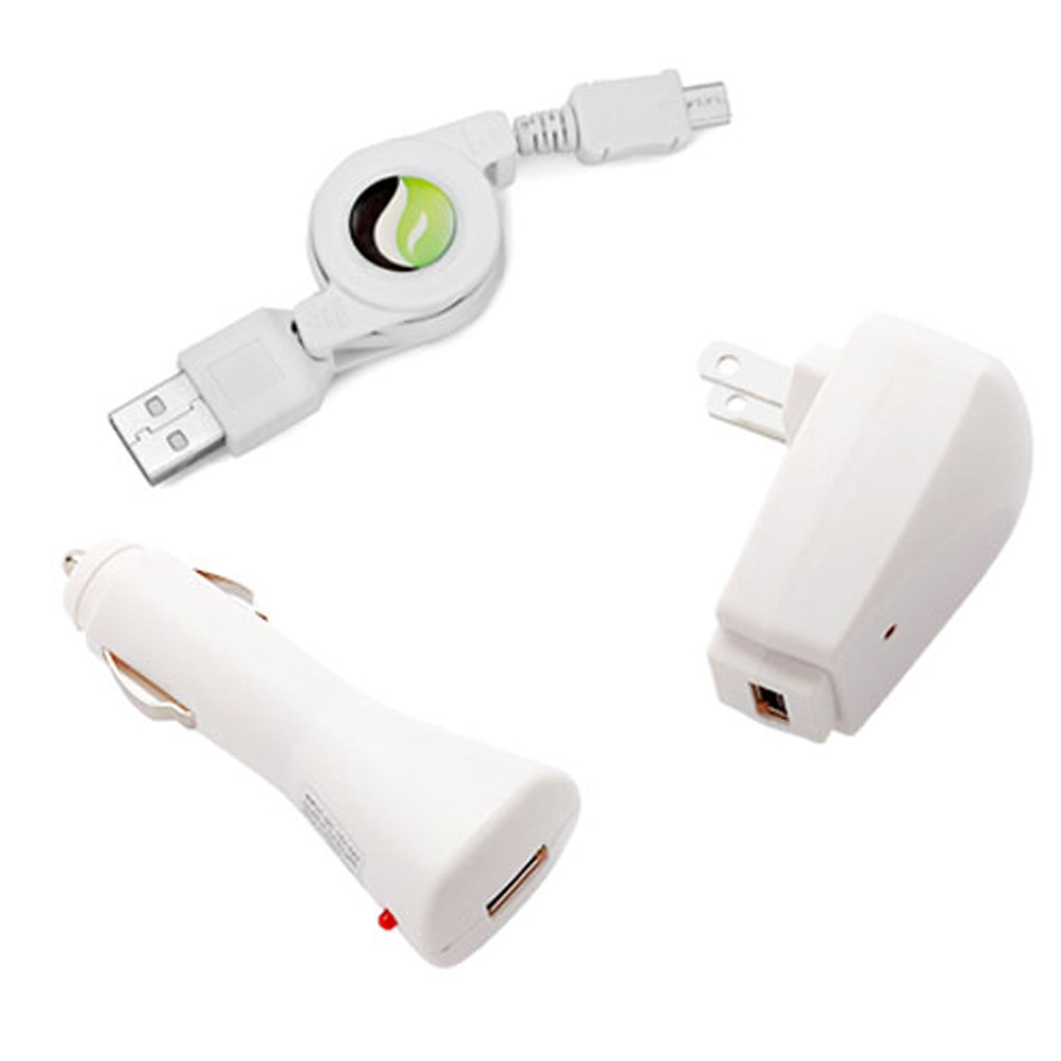 Car Home Charger for Alcatel Go Flip 3 / Smartflip USB Cable Retractable MicroUSB Power