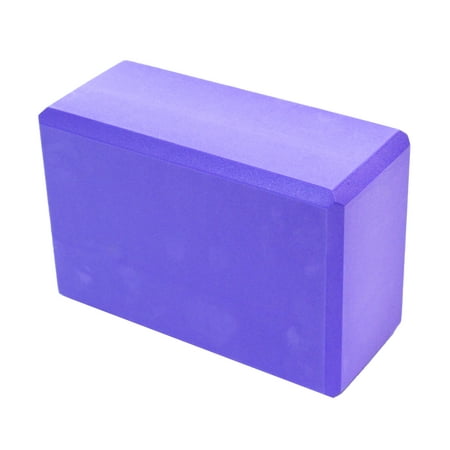 Sol Living Yoga Block - Compact Durable High Density EVA Foam Block for Balance and Stability Exercise Fitness Pilates and Yoga Accessory - Purple