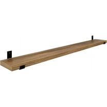 Wallniture Forte 60 inch Long 7.25" Deep Floating Wood Wall Shelf, Hanging Book Shelves, Floating Kitchen, Bedroom, Living Room, Office Shelf, Burnt Finish