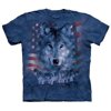 Blue 100% Cotton Patriotic Wolfpack Novelty T-Shirt (Size 4X-Large)