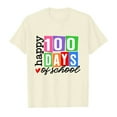 thumbnail image 3 of Shirts for Boys 100 Days of School Shirt Short Sleeve Cute Cartoon Printed Tee White Tees for Kids 4-5 Years, 3 of 4