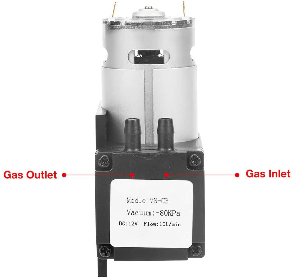DC12V Mini Vacuum Pump 85KPa 42W Flow 40L/min Oil-Less Water Pump Low Noise Small Vibration Electric Pump 