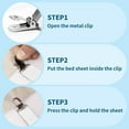 thumbnail image 4 of Bed Sheet Straps, 4+1 PCS Adjustable Elastic Fitted Sheet Straps for Corners with Metal Clips Bed Sheet Holder Straps Keep Sheet in Place for Beds and Sofas, White, 4 of 5