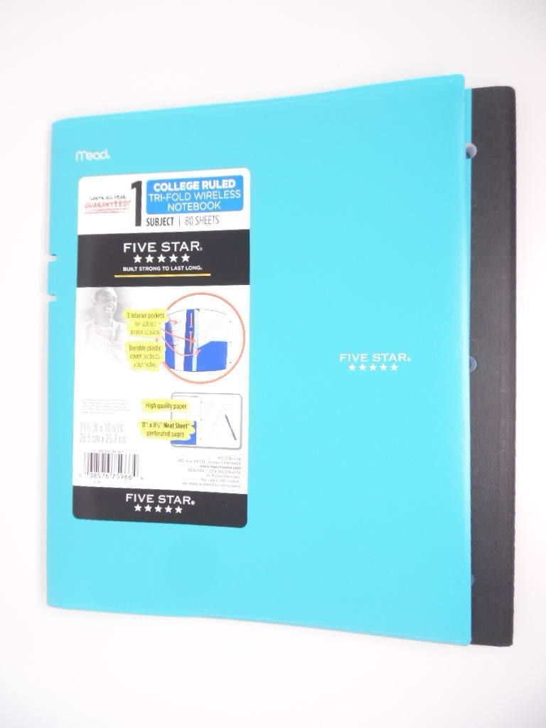 Mead Five Star Composition Notebook College Ruled Trifold 2Pocket