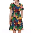 thumbnail image 1 of Balery Colored Guitars Vestidos sueltos de manga corta para mujer, vestidos de verano 2025, vestidos casuales de corte A con vuelo., 1 of 6