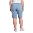 thumbnail image 5 of (3 pack) Turtle Bay New York Women’s Lightweight Denim Bermuda Shorts, Elastic Waist, Plus Sizes, 5 of 11