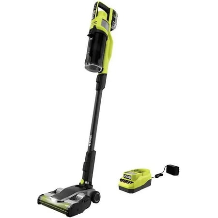 RYOBI ONE+ HP 18V Brushless Cordless Pet Stick Vac with Kit with Dual-Roller  4.0 Ah HIGH Performance Battery  and Charger