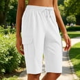 thumbnail image 2 of Besolor Womens Running Shorts High Waist Elastic Drawstring Lightweight Quick Dry Casual Athletic Workout Knee Length Shorts with Pocket, 2 of 7