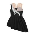 thumbnail image 4 of inlzdz Girls Sleeveless Shiny Rhinestone Mesh Leotard Skirt for Ballet Lyrical Dance Dress Gymnastic Black 16, 4 of 5