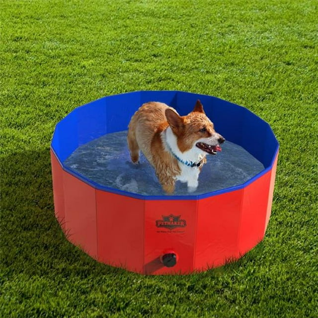 Petmaker M320305 30 x 12 in. Pet Pool & Bathing Tub, Red & Blue