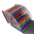 thumbnail image 2 of Carpeta de archivos expandible, 24 bolsillos, especialmente diseñada para uso portátil, carpetas de acordeón para almacenamiento de documentos (arco iris), 2 of 4