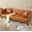 Orange, variant on 81" Faux Leather Sofa with 2 Pillows, Button-Tufted 3 Seater Sofa, Mid-Century Modern Contemporary Upholstered Couch with Deep Seat, Chesterfield Sofa for Apartment, Office, Cognac Tan