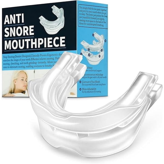 YJJSKEJI Anti-Snore Mouthguard, Anti-Snoring Mouthpiece,Anti-Snoring Device,Anti-Snoring Mouth Guard,Snoring Solution Comfortable and Adjustable Helps Stop Snoring for Men/Women