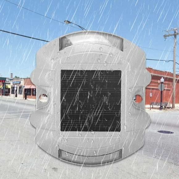 Road Ground Lights, Casting Aluminum Road Stud Light Outdoor Solar Powered Lamp Solar Decking Light Driveway Dock LED Lights For Pathway Road 106x95x22mm