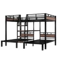 thumbnail image 5 of Queen/Twin/Twin Triple Bunk Bed, Kids/Teens Metal Bed Frame with Multi-functional Storage Stairs, Accent Two-Tone Platform Bed, 5 of 10