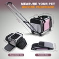 thumbnail image 2 of BEBANG Rolling Pet Carrier with Wheels, Foldable Airline Approved Dog Carriers for Small Dogs and Cats, Cat Carrier on Wheels, Pet Travel Carrier for Flight Camping Outdoor, 2 of 9