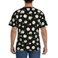 thumbnail image 3 of Vsdgher Daisies Flowers Print Men's Dry Fit Mesh Athletic Shirts Moisture Wicking Tennis T-Shirt Tops, 3 of 9