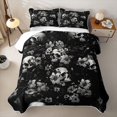 thumbnail image 2 of Homewish Hipple Halloween Skull Twin Quilt Set,Flower Blossom Twin Coverlet Set,Gray,2 Pieces, 2 of 7