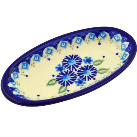 Hand Painted Candy Dish Polish Pottery 6½-inch Condiment Dish (Aster Patches Theme) Hand Painted in Boleslawiec, Poland + Certificate of Authenticity ()