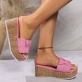thumbnail image 6 of Xfvqtps Cork Sandals for Women Flatform Fold Shoe Upper Open Toe High Heel Non Slip Beach Summer Slide Sandals Pink, 6 of 9