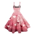 thumbnail image 5 of Women's Vintage Swing Dress A Line Sleeveless Heart Printed Wedding Guest Party Dresses Deep Red L, 5 of 5