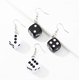 thumbnail image 4 of 2 pendientes de dados dobles pendientes minimalistas de baile disco punk resina negro blanco cubo dados casino pendientes divertidos geométricos 3d dados pendientes señoras niñas joyería de fiesta TUNC Sencillez, 4 of 5