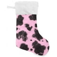 thumbnail image 6 of SKYSONIC Cow Print Christmas Stocking Personalized Large Candy Stocking Hanging Gift Xmas Stockings Decoration for Family Holiday Party Ornaments Decor Fireplace, 6 of 7