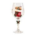 thumbnail image 2 of 4-Piece Hand-Painted Christmas Wine Glasses – Crystal Goblets with Tree Snowflake Design for Holiday, 2 of 7