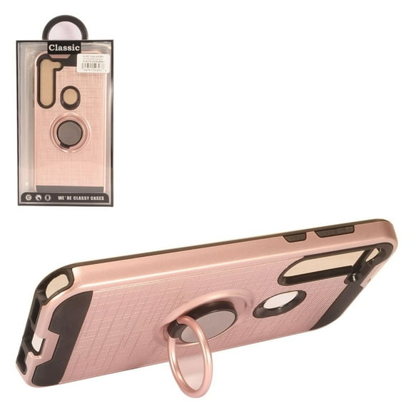 GSA Brushed Ring Stand for Motorola Moto G Stylus 2020,XT2043 -Rose Gold/Black