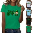 thumbnail image 3 of Zwiiyzr Womens Short Sleeve T Shirt St Patricks Day Theme Print Round Neck Casual Top Soft Cotton Comfortable Daily Wear White, 3 of 3
