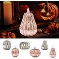 thumbnail image 5 of Mercury Glass Pumpkin with Lights and Timer for Tabletop Halloween Thanksgiving Autumn Decorations, Glass Pumpkins Lights for Fall Home Holiday Decor.A, 5 of 8