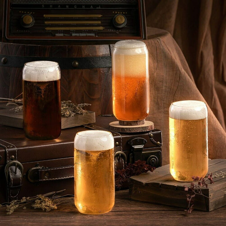 7-Piece Set Mason Jar Mug Glasses in Wood Caddy with Metal Corner Brac –  MyGift
