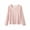 Pink, variant on Bovxnpu Women's Pajama Tops Sleep Shirt, Women's Thermal Shirt Solid Color Round Neck Fleece Lined Thickened Ribbed Long Sleeve Top Sleepwear Loungewear