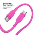thumbnail image 4 of Powertek 6ft USB-C to USB-C Cable, Pink, Neon Silicone, Fast Charging, Durable Charging Cord with Consistent Data Transfer, 4 of 6