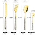 thumbnail image 2 of 24PCS Gilded Stainless Steel Flatware Set Handle with Ceramic Kitchen Utensil Tableware Cutlery Set Service for 6  Steak Cutlery Set for Home and Restaurant, 2 of 6