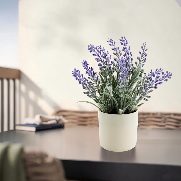 Mainstays 8.5-inch Indoor Purple Lavender Artificial Flower in Plastic Pot.  - Walmart.com