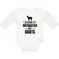 thumbnail image 3 of Inktastic Easily Distracted by Goats Boys or Girls Long Sleeve Baby Bodysuit, 3 of 5