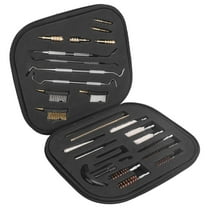 28 Piece Gun Cleaning Kit, Universal Handgun Clean Kit with Storage Case, Portable Travel Size Gun Cleaner for Handguns Rifles Pistol and Shotguns, Black, Metal Brushes, Gun Accessories Gifts for Men