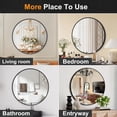 thumbnail image 3 of Gleamira 20" Round Wall Vanity Mirror Bathroom Mirror with Aluminum Alloy Frame, Black, 3 of 5