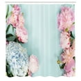 thumbnail image 2 of Ambesonne Hydrangea Shower Curtain, Top View of Flowers Print, 69"Wx70"L, Soft Pink Dark Green, 2 of 4