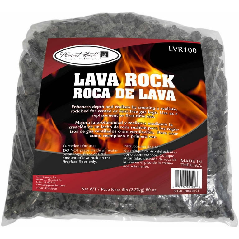Pleasant Hearth, Lava Rock, 5 lb, Gas Logs, Natural Made, For