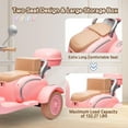 thumbnail image 7 of Track Seven 12V Ride on Motorcycle, 2-Seater Electric Motorcycle with Dual Motor, 3 Wheels Motorbike with Bluetooth, LED Lights, Storage Box, Front Hook, Ride on Toy Car for Kids Aged 3+, Pink, 7 of 7